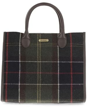 Barbour Barrhill Tartan Check-Pattern Tote Bag - Black