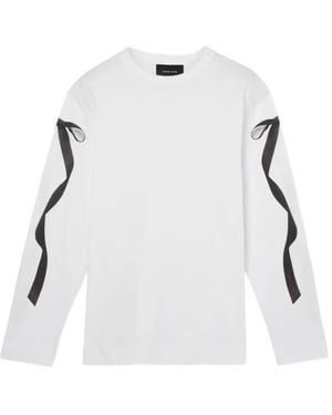 Simone Rocha リボンプリント Tシャツ - ホワイト