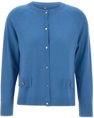 Elena Miro Cardigan Con Tasche - Blu