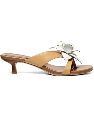 MICHAEL Michael Kors Jacie Floral-Appliqué Sandals - Metallic