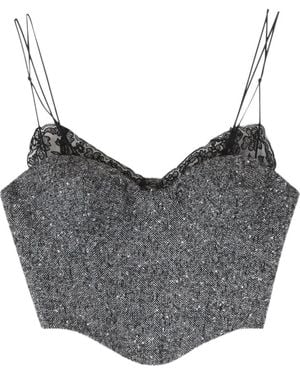Ermanno Scervino Oberteil mit Fischgräten-Print - Grau