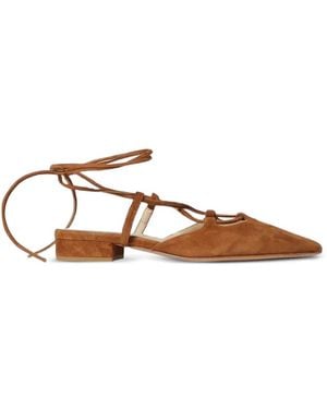 Anna F. Ballerines En Daim À Bout Pointu - Brown