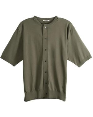 AURALEE Kurzärmeliger Giza Cardigan - Grün
