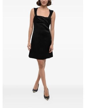 Jil Sander Draped-Neckline Zip-Fastening Mini Dress - Black