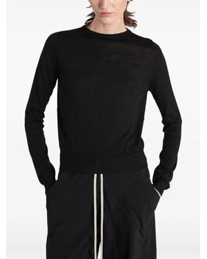Rick Owens Jersey Con Ribete De Canalé - Negro