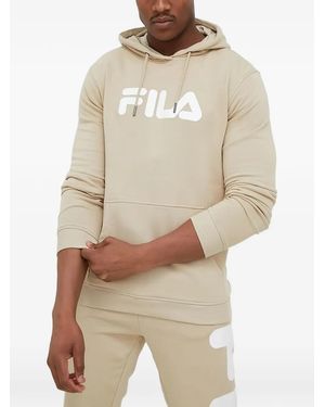 Fila Logo-Print Hoodie - Natural