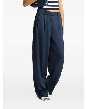 MICHAEL Michael Kors Drapey Satin Wide Leg Trousers - Blue