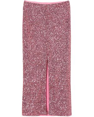 Twinset Sequin-Embellished Split Maxi Skirt - Purple