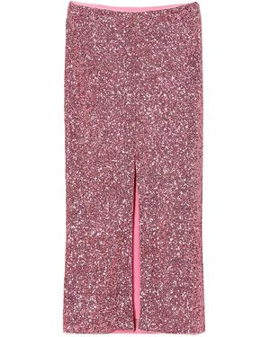 Twinset Sequin-Embellished Split Maxi Skirt - Red