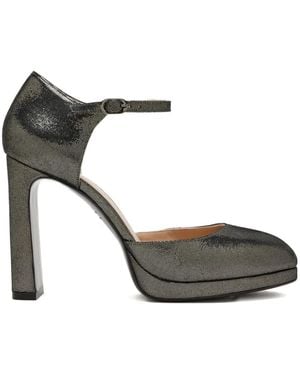 Stuart Weitzman Platform Buckle Sandals - Grey