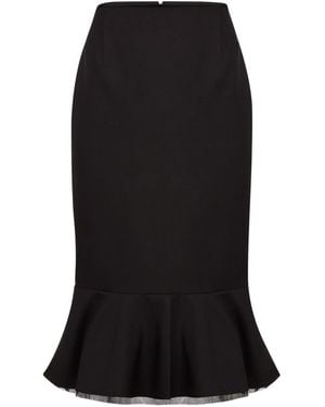 Nina Ricci Peplum Wool Skirt - Black