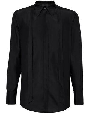 DSquared² Hemd Aus Seidensatin - Schwarz