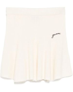 Ganni Ribbed Knit Shirt - Natural