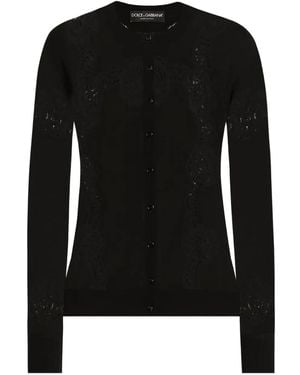 Dolce & Gabbana Lace-Panel Cardigan - Black