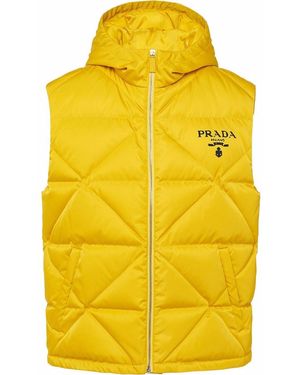 Prada Logo-print Padded Gilet - Yellow