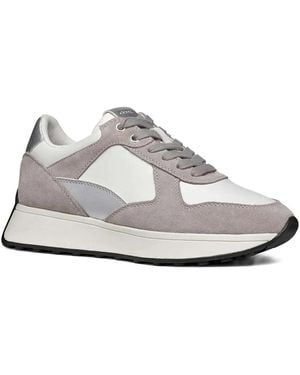 Geox Sneakers Mit Einsätzen Aus Wildleder - Weiß