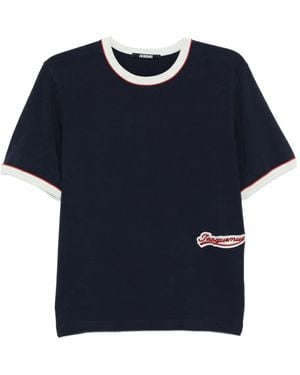 Jacquemus Logo-Embroidered T-Shirt - Blue