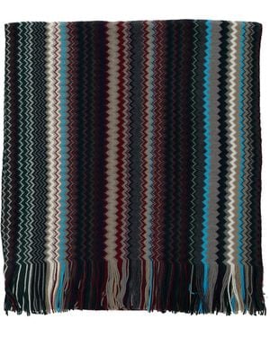 Missoni Sjaal Met Franje En Zigzag-Patroon - Zwart