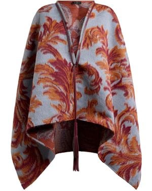 Etro Cape Met Jacquard En Kwastje - Rood