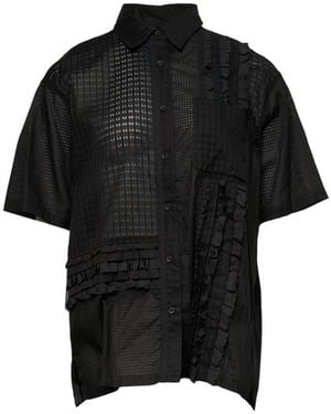 Lee Mathews Victoria Ruffled-Detail Shirt - Black