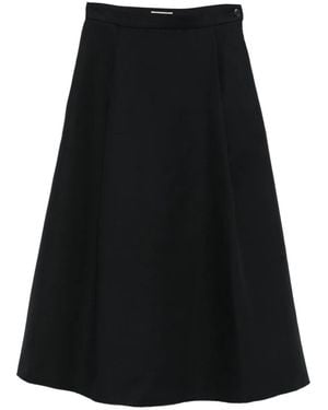 Barena Jupe Mi-Longue Plissée - Noir