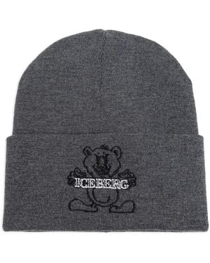 Iceberg Beanie Mit Logo-Stickerei - Grau
