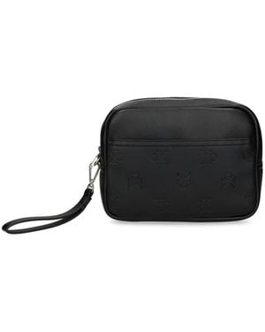 Calvin Klein Logo-Debossed Clutch Bag - Black