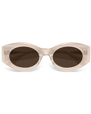 Alaïa Oval-Frame Sunglasses - Natural