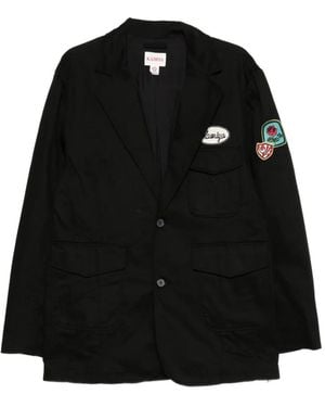KAMIYA Chaqueta Con Botones Y Detalle De Parche - Negro