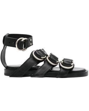 Ann Demeulemeester レザーサンダル - ブラック