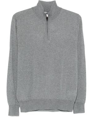 Canali ジップネック ウールセーター - グレー