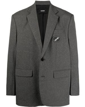 we11done Notched-Lapels Single-Breasted Blazer - Black