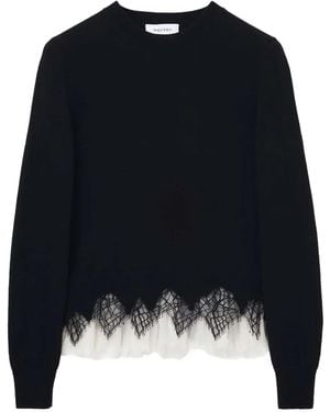 McQueen Pullover Mit Spitzenbesatz - Schwarz