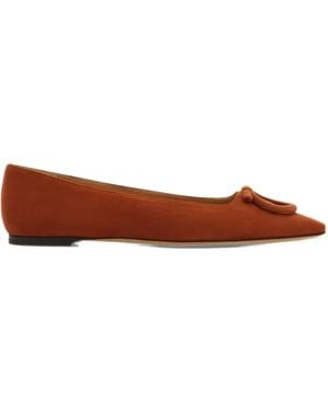 Ferragamo Maxi Gancini Ballerinas - Braun