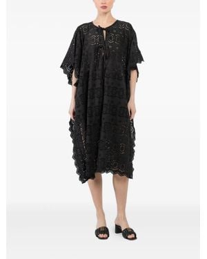 Natalie Martin Tie-Fastening Cotton Dress - Black