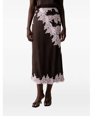 Never Fully Dressed Lace-Trim Midi Skirt - Black