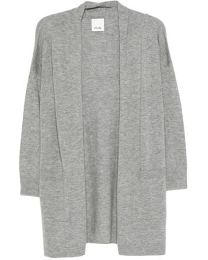 Allude Offener Cardigan mit aufgesetzten Taschen - Grau