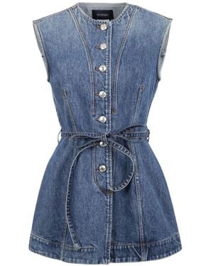 Sportmax Belted Sleeveless Top - Blue