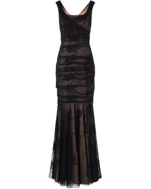 Dolce & Gabbana Robe En Dentelle À Coupe Longue - Noir