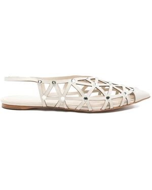 Carrano Embellished Ballet Flats - White