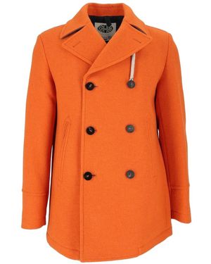 Camplin Island Double-Breasted Coat - Orange