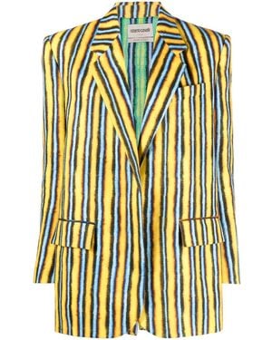 Roberto Cavalli ストライプ ジャケット - イエロー
