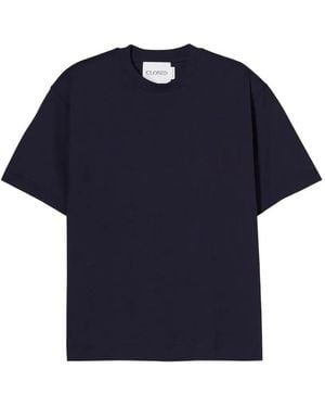 Closed Logo-Embroidered T-Shirt - Blue