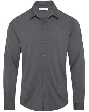 Orlebar Brown Long-Sleeve Pointed-Collar Shirt - Grey