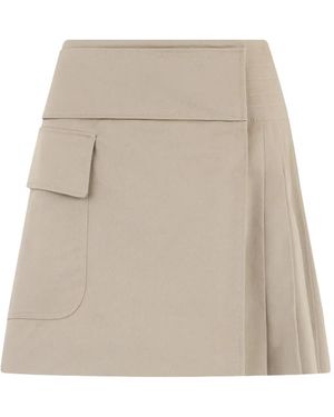 Alberta Ferretti A-Line Mini Skirt - Natural