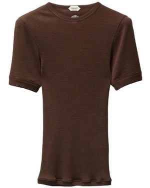 Versace Ribbed T-Shirt - Brown
