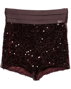 Elisabetta Franchi Shorts Mit Pailletten - Braun