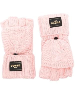 Superdry Cable-Knit Gloves - Pink