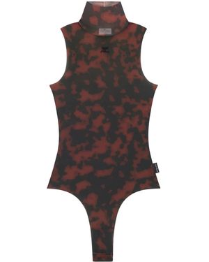 Courreges Tortoise High Neck Bodysuit - Brown
