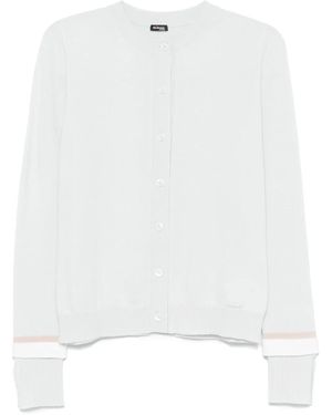 Kiton Cardigan Mit Logo-Schild - Weiß